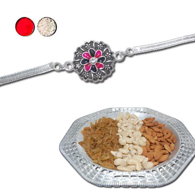 "Rakhi - SIL-6170 A (Single Rakhi),  Dryfruit Thali - code RD200 - Click here to View more details about this Product